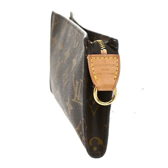 LOUIS VUITTON Logo BUCKET GM Pouch Bag Monogram Leather Brown France 66AA027 - Picture 4 of 14